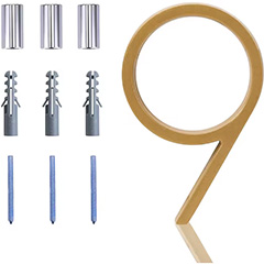  5 Inch Golden Zinc Alloy House Number