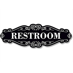 Restroom Sign for Door - 9x3 Unisex Bathroom Restroom Signs for Business