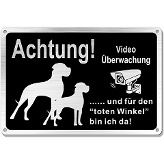 24-Hour Monitoring Prompt Sign German Warning Sign for Private Territory Courtyard