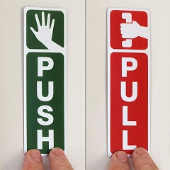 PULL PUSH Vinyl Sticker