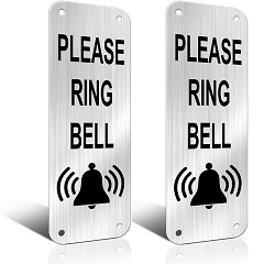 Brushed Aluminum Ring Doorbell Sign