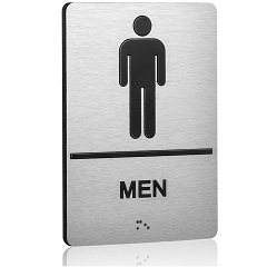 MEN WOMEN Braille Restroom Door Sign 